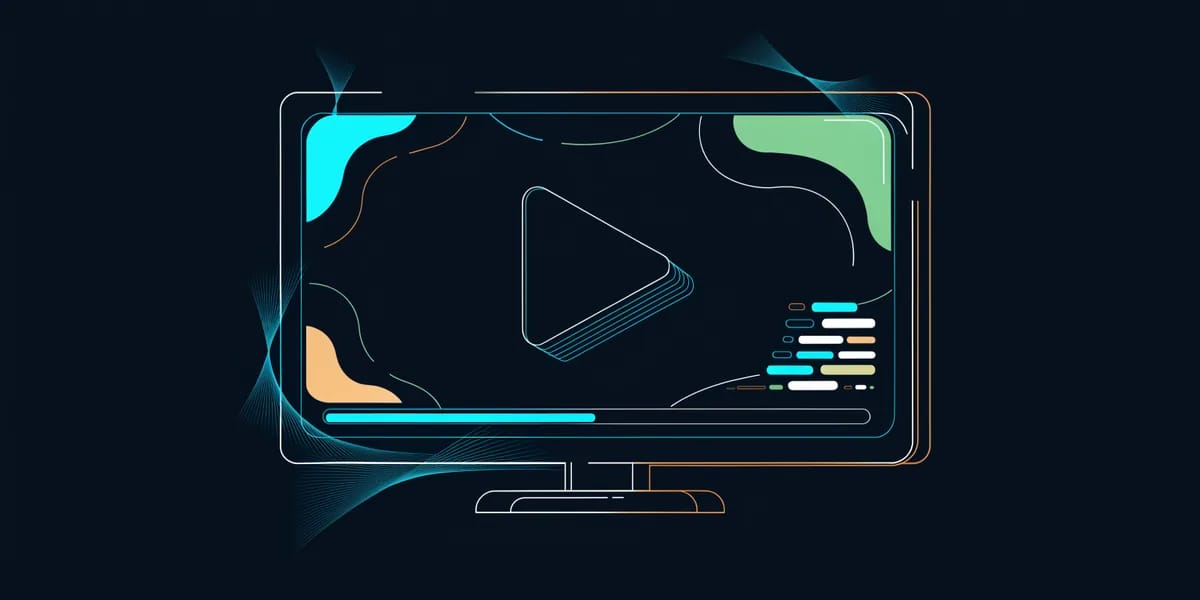 Ilustración de una pantalla reproduciendo un video, con la barra de avance y la lista de lo que sigue