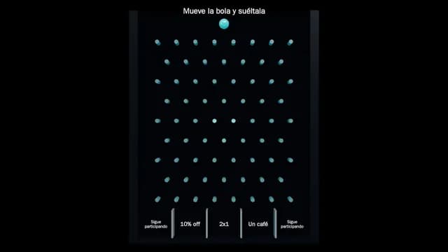 Plinko de premios en una pantalla